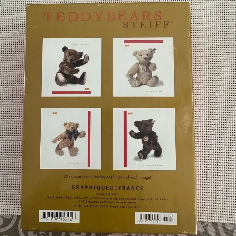 Steiff Teddy Bears‎ Graphique de France 2004 Vintage 20pc Notecards in Box NEW